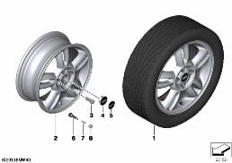 MINI LM wiel 5 Star Twin Spoke 118 diagram for BMW MINI R56 One