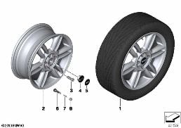 MINI LM wiel 6 Star Twin Spoke 119 diagram for BMW MINI R56 One