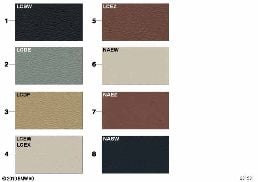 SAMPLE CHART, UPHOLSTERY COLORS, LEATHER