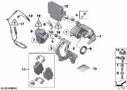 REAR BRAKE - CONTROL MODULE EMF diagram for BMW X4 F26 20dX