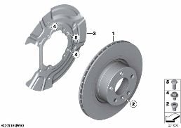 REAR WHEEL BRAKE / BRAKE DISC diagram for BMW X3 E83 LCI 3.0sd