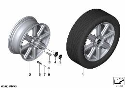 MINI LM velg Rib Spoke 115 diagram for BMW MINI R56 One