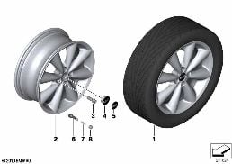 MINI LM wiel Conical Spoke 121 diagram for BMW MINI R56 One