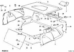 Verkleidung Gepäckraum diagram for BMW 7 Series E32 750iL