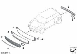 RETROFIT, CHROME LINE EXTERIEUR diagram for BMW MINI R56 LCI Cooper S