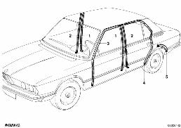 Protection des aretes/bordures du seuil diagram for BMW 5 Series E12 520