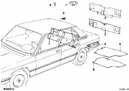 Revêtement de coffre diagram for BMW 5 Series E12 520