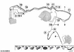 BRAKE PIPE, FRONT diagram for BMW X4 F26 20dX