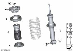 REAR SPRING STRUT MOUNTING PARTS diagram for BMW X3 G01 30iX