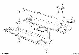 Ablegeboden/Sonnenschutzrollo diagram for BMW 7 Series E32 750iL