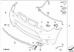 Revêtement pare-chocs av kit aerod. I diagram for BMW X3 E83 LCI 2.0d