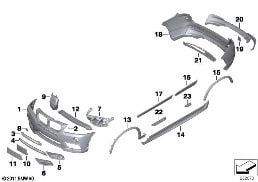 İlave donanım, M-Aerodinamik paket diagram for BMW X3 F25 28iX