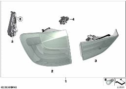RETROFIT KIT, RR LIGHT, BLACK LINE diagram for BMW X1 E84 23dX