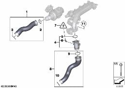 INTAKE MANIFOLD-SUPERCHARG.AIR DUCT/AGR diagram for BMW 3 Series F30 318d