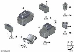VARIOUS SWITCHES diagram for BMW 7 Series F01 LCI 740dX