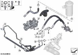 Hydraulické řízení-olejová vedení diagram for BMW X6 E71 35dX