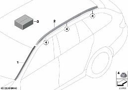 RETROFIT, ROOF RAIL diagram for BMW 5 Series F11 LCI 520i