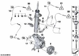 STRUT, FRONT, EDC/MOUNTING PARTS diagram for BMW X3 F25 35iX