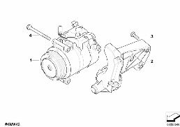 AIR COND.COMPRESSOR-SUPPORTING BRACKET diagram for BMW 5 Series E60 530xd