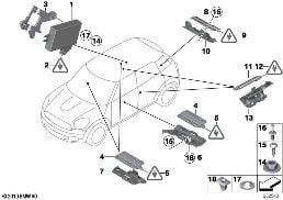 Steuergeräte/Antennen Komfortzugang diagram for BMW MINI R56 Cooper