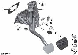 PEDAL ASSEMBLY, AUTOMATIC TRANSMISSION diagram for BMW X4 F26 30dX