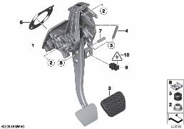 PEDAL ASSEMBLY, AUTOMATIC TRANSMISSION diagram for BMW X4 F26 30dX