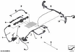 Faisceau de câbles moteur diagram for BMW 5 Series F18 520Li