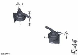 HORN diagram for BMW X3 F25 28iX