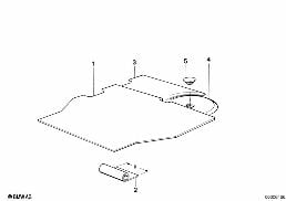 Tapis de coffre arriere diagram for BMW 5 Series E28 520i