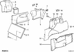 TRUNK TRIM PANEL diagram for BMW 5 Series E34 M5 3.8