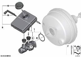 BRAKE MASTER CYLINDER/EXPANSION TANK diagram for BMW X4 F26 20dX