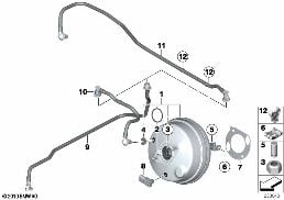 Fren servosu, Vakum diagram for BMW X3 F25 35iX