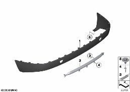 Bekleding sierelementen achter diagram for BMW X3 F25 28iX