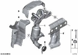 Abgaskrümmer mit Katalysator diagram for BMW MINI Paceman R61 Cooper