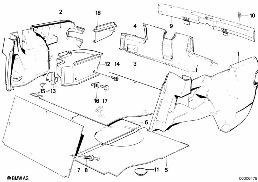 TRUNK TRIM PANEL diagram for BMW 3 Series E30 325i