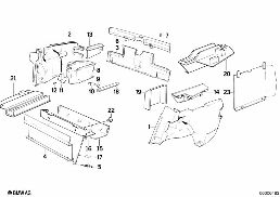 Bagageruimtebekleding diagram for BMW 3 Series E30 320i