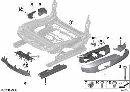 F シート 電動シート カバー diagram for BMW X3 F25 20dX