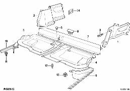 TRIM / THROUGH-LOADING FACILITY diagram for BMW 5 Series E34 M5 3.8