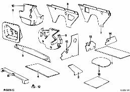 Insonorisation diagram for BMW 5 Series E12 520