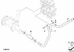 Prowadzenie węży wody ukł. chłodn. diagram for BMW MINI R50 Cooper