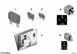 SINGLE COMPONENTS FOR FUSE HOUSING diagram for BMW X3 F25 28iX