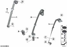 SAFETY BELT REAR diagram for BMW X4 F26 30dX