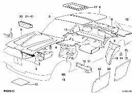 Schallisolierung diagram for BMW 7 Series E32 750iL