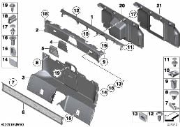 TRIM PANEL, BULKHEAD diagram for BMW Z4 E89 30i