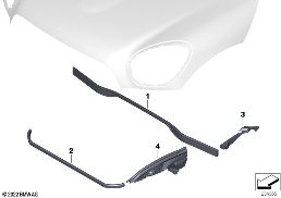 Frontklappe Abdichtungen diagram for BMW MINI Paceman R61 Cooper