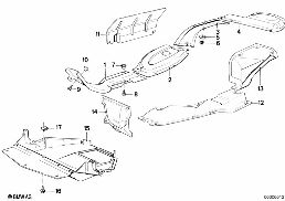 HEAT INSULAT./ENGINE COMPARTM.SCREENING diagram for BMW 7 Series E23 733i
