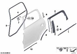 TRIM AND SEALS FOR DOOR, REAR