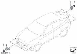 PARK DISTANCE CONTROL (PDC) diagram for BMW X6 E71 M