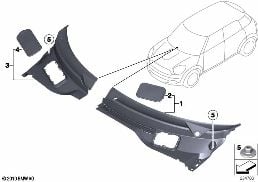 Verkleidung Windlauf aussen diagram for BMW MINI Paceman R61 Cooper