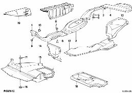 HEAT INSULAT./ENGINE COMPARTM.SCREENING diagram for BMW 7 Series E23 733i